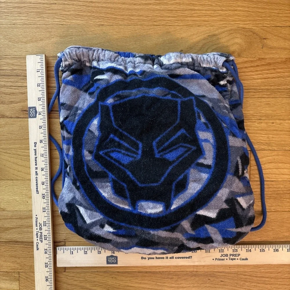 Black Panther Kids Backpack Beach Towel Folds Up Into Easy To Carry Backpack